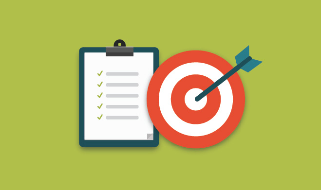 Illustration of a bullseye on target with a checklist