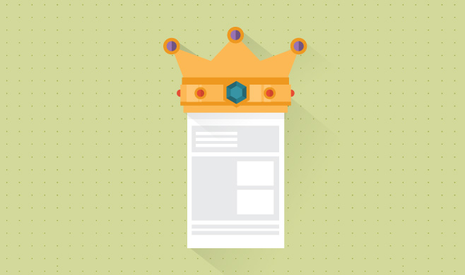 Crown on content in a website layout