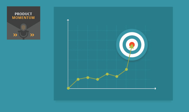 Product Momentum graph showing upward momentum to a bullseye goal